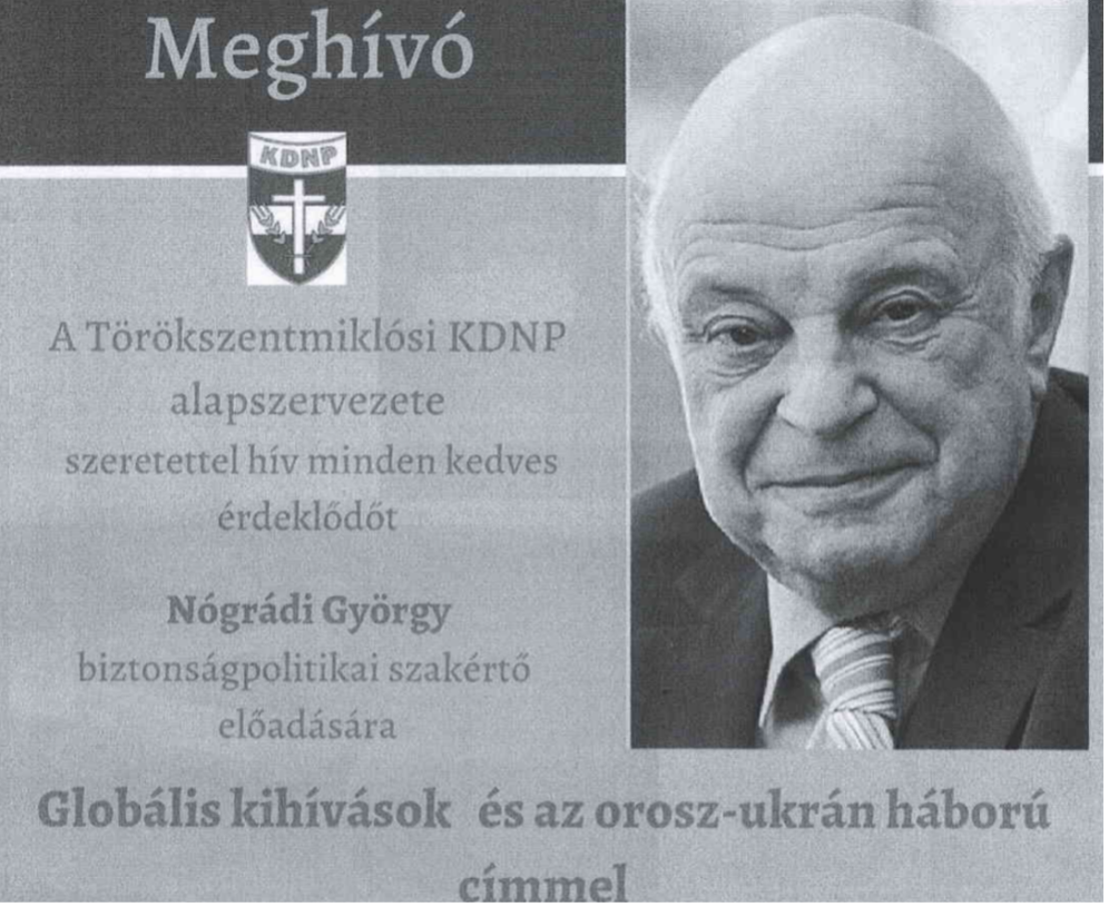 Kézenfogva 1990 – Törökszentmiklós Alapítvány – Nógrádi György előadása