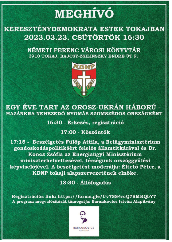 Kereszténydemokrata Estek -Tokaj